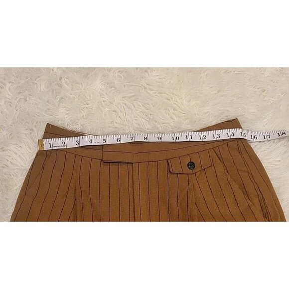 Madewell The Rosedale High Rise Straight Pant Wool Brown Pin Stripe 8 Womens EUC - Picture 5 of 10
